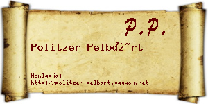 Politzer Pelbárt névjegykártya
